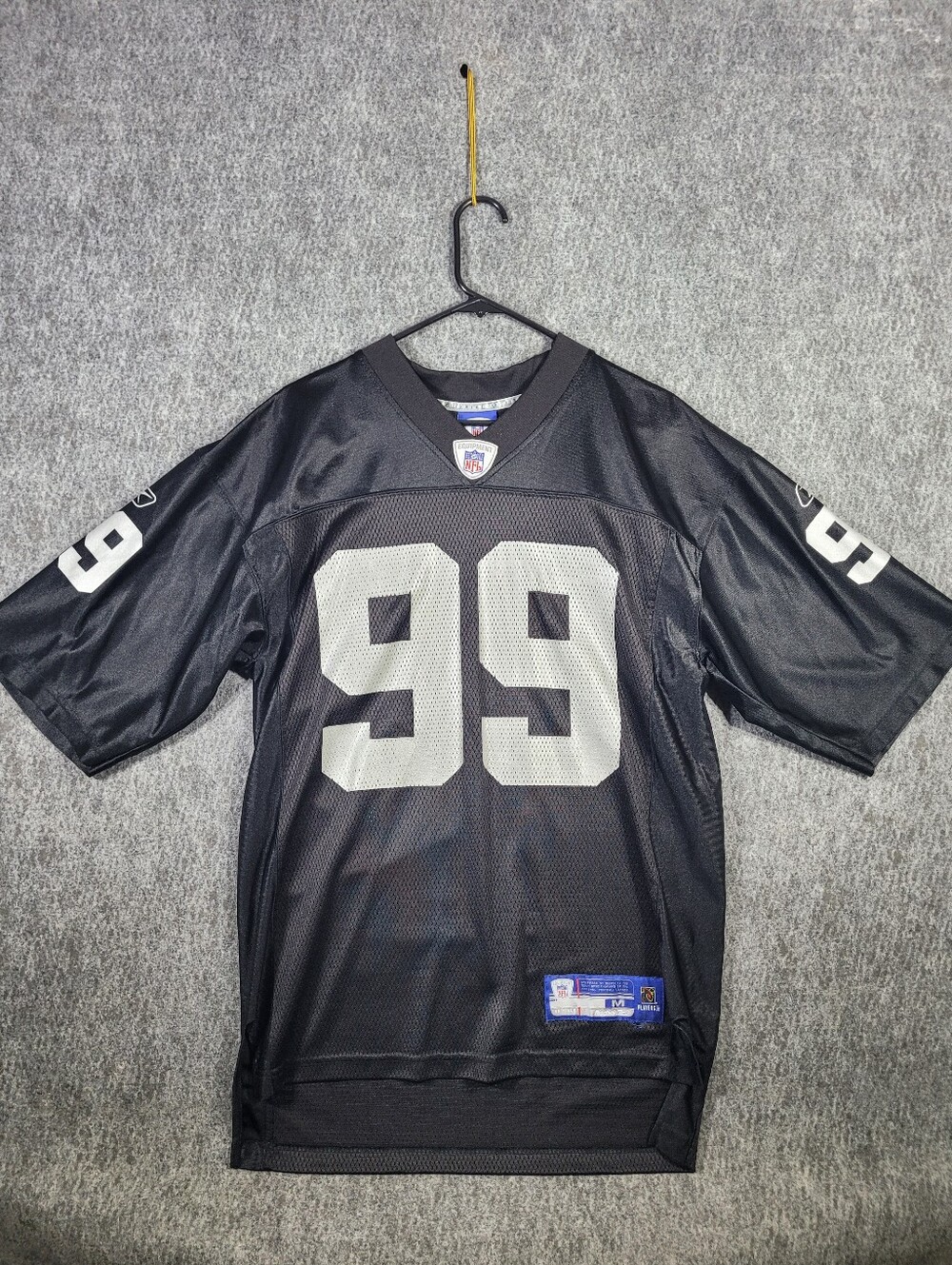 Vintage Reebok Oakland Raiders Warren Sapp 99 Jersey Mens Medium Black NFL Y2K